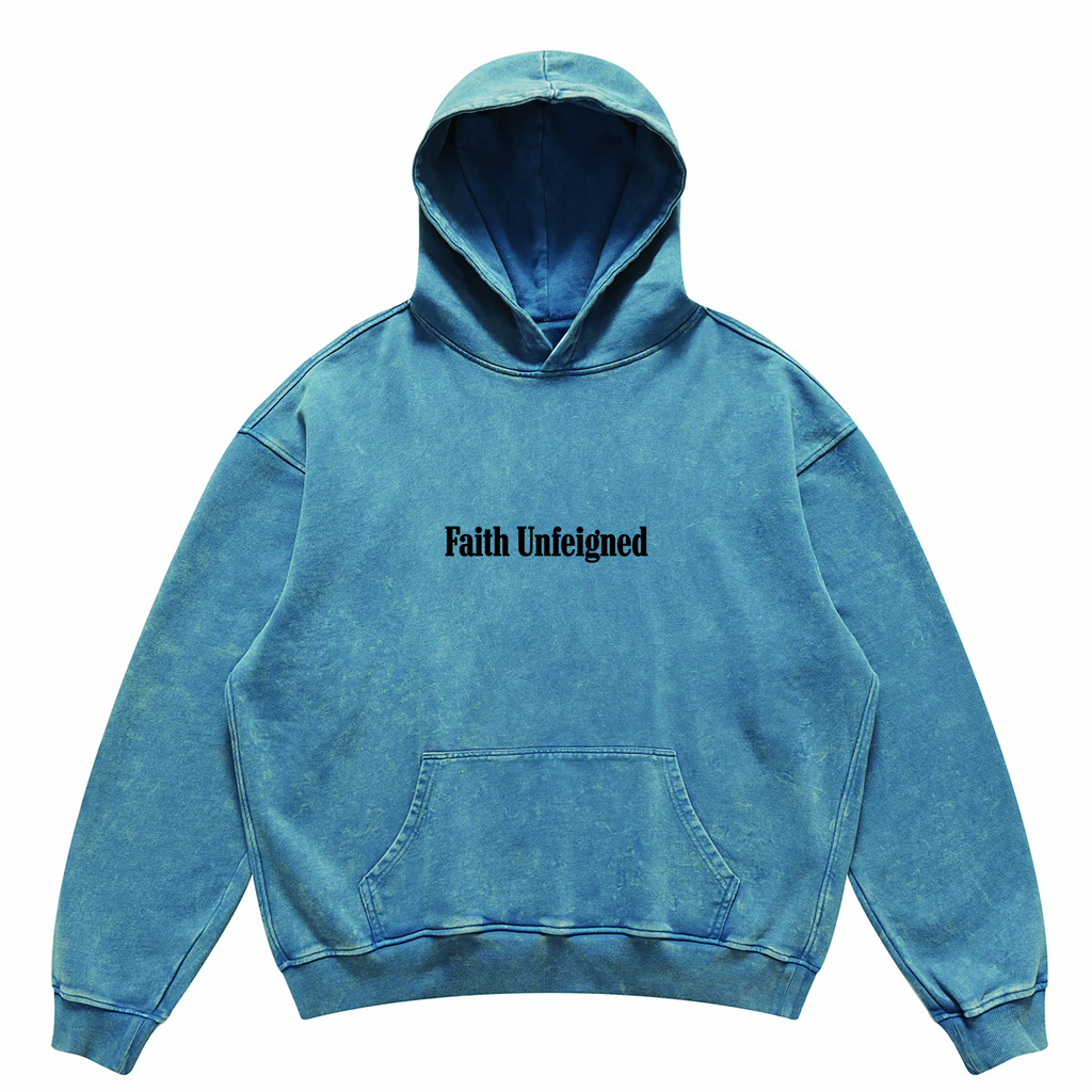 Evokes Virgin Mary Heavyweight Oversized Faded Hoodie