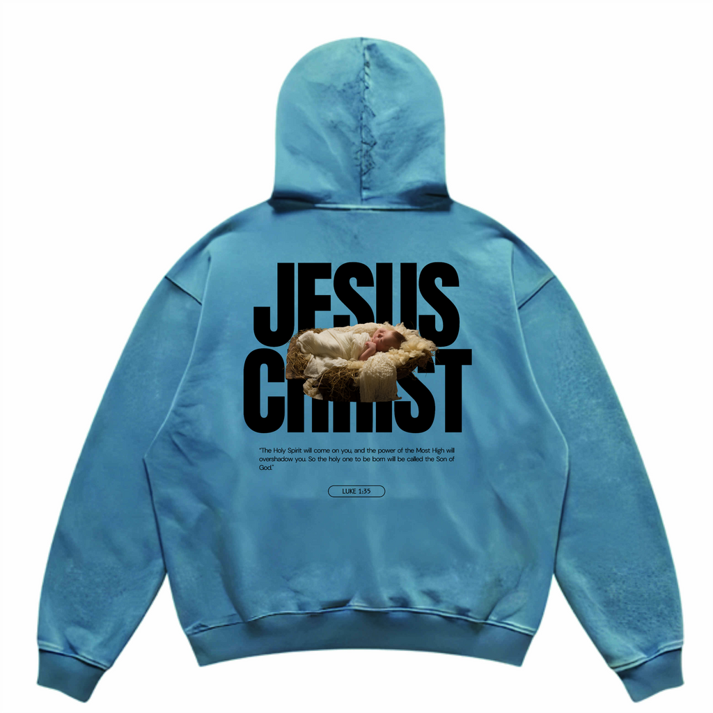 Evokes Jesus Christ Heavyweight Oversized Faded Hoodie