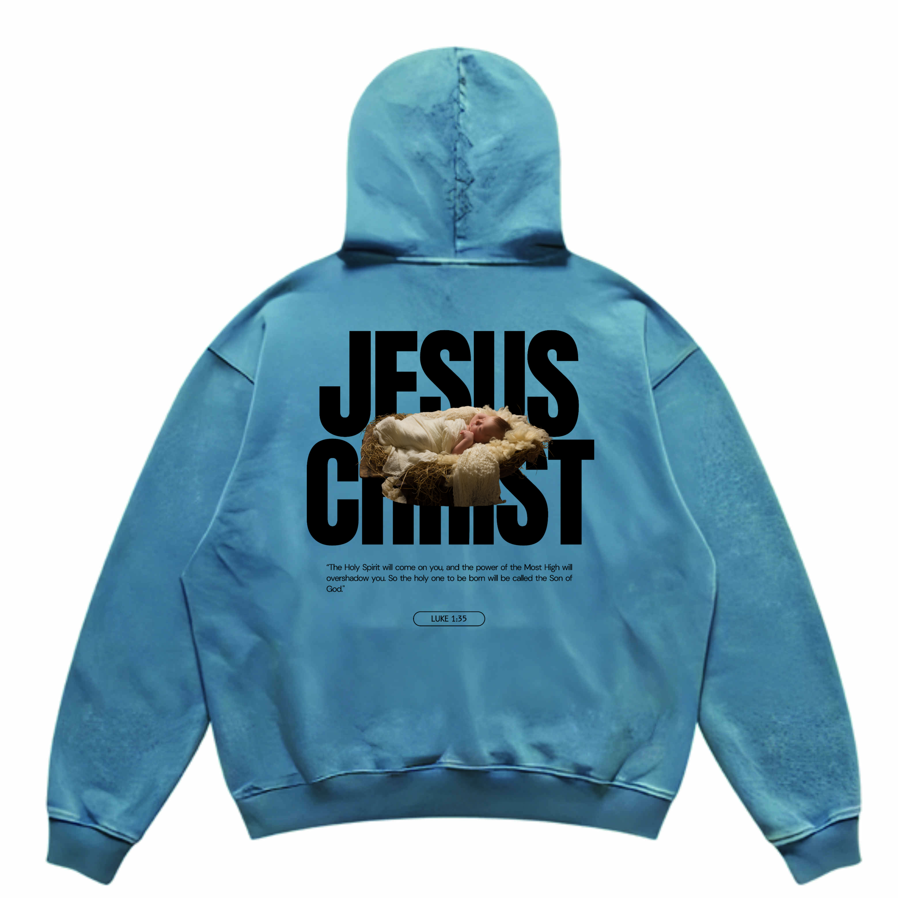 Evokes Jesus Christ Heavyweight Oversized Faded Hoodie