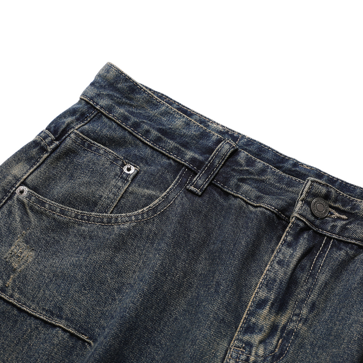 Evokes Multi-Pocket Washed Baggy Jean