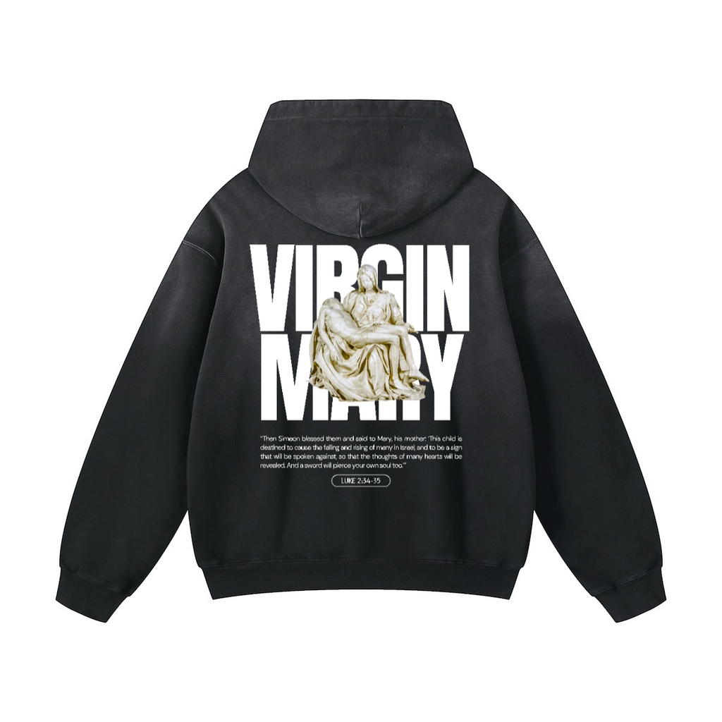 Evokes Virgin Mary Heavyweight Sun Faded Gradient Hoodie