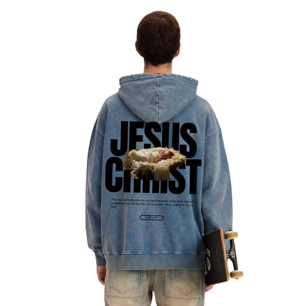 Evokes Jesus Christ Heavyweight Oversized Faded Hoodie
