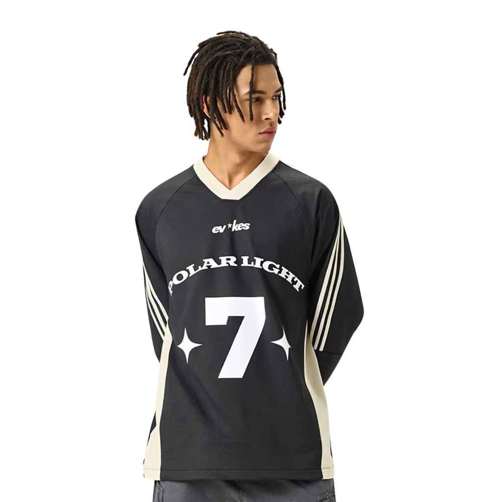 Evokes Polar Light V-neck Long Sleeve Shirt